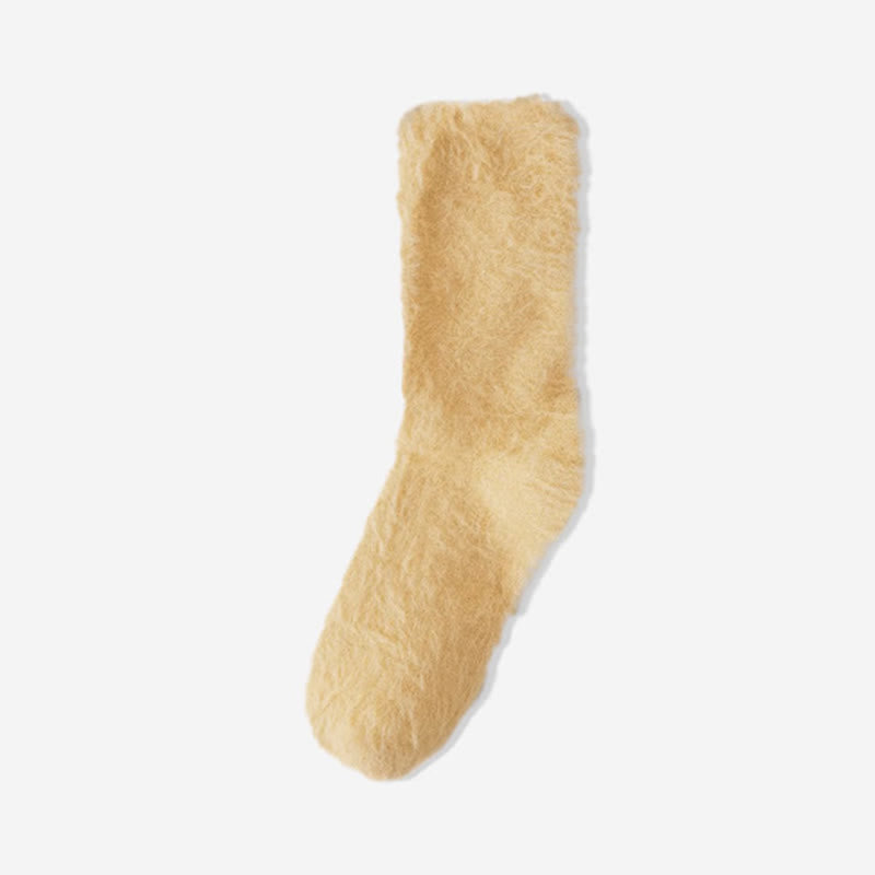 Plusock Thick Fluffy Sleep Socks(3 Pairs) - Yellow - EU36-39(US3-6) - image 12