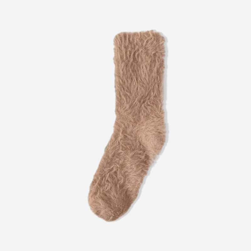 Plusock Thick Fluffy Sleep Socks(3 Pairs) - Coffee - EU36-39(US3-6) - image 11