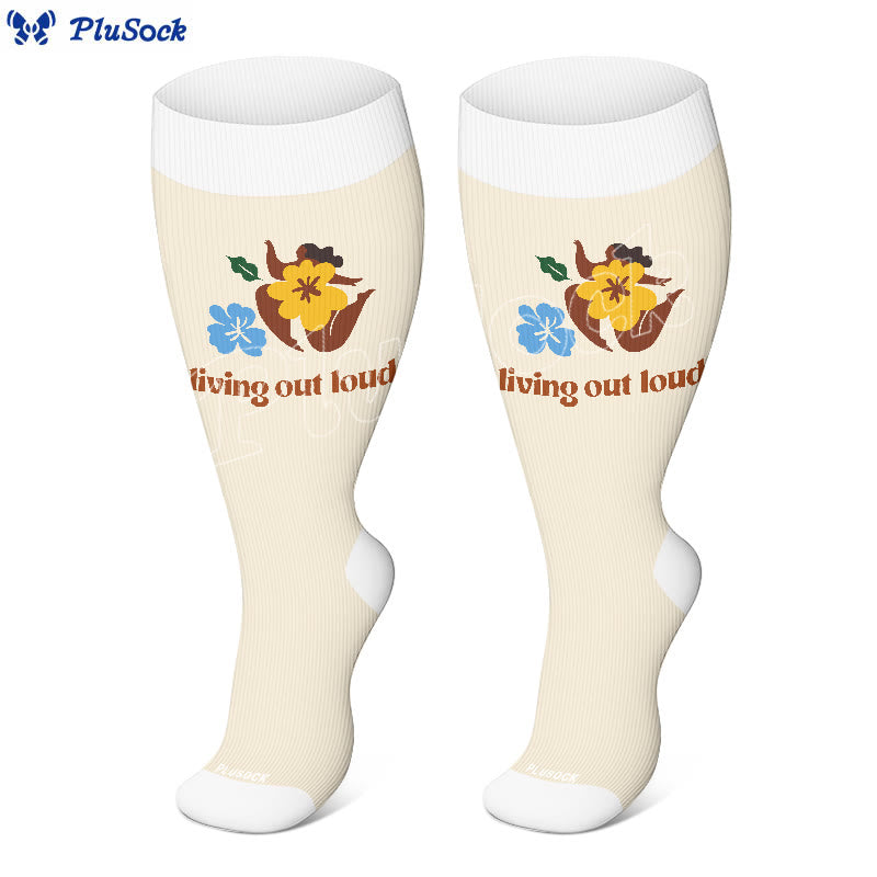 Plusock Plus Siz Positive Quotes Compression Socks(3 Pairs) - image 4