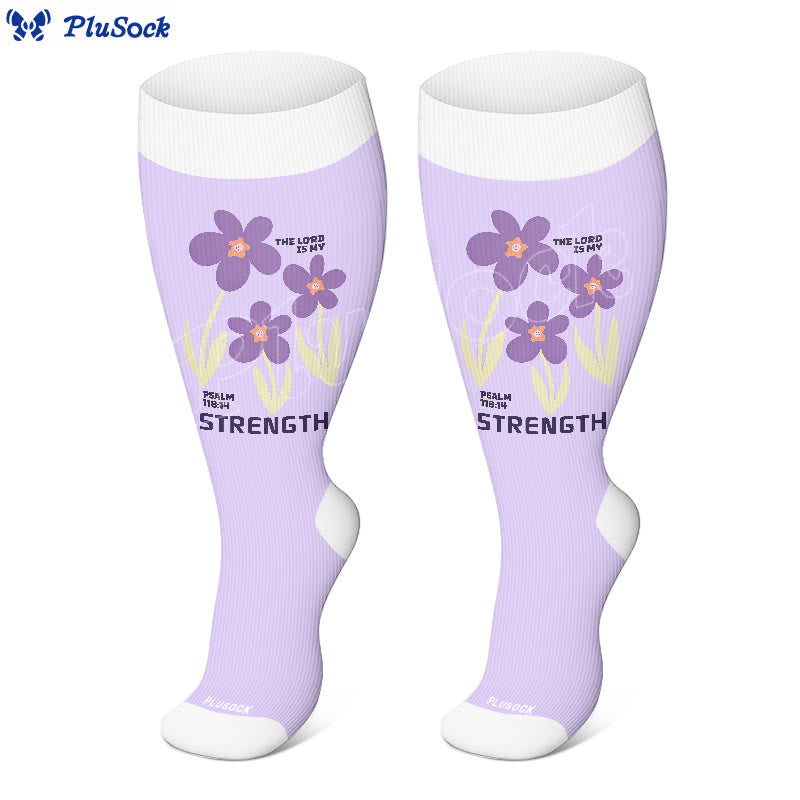 Plusock Plus Size Strength Words Compression Socks(3 Pairs) - image 3