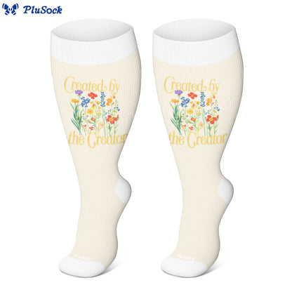 Plusock Plus Size Strength Words Compression Socks(3 Pairs) - image 4