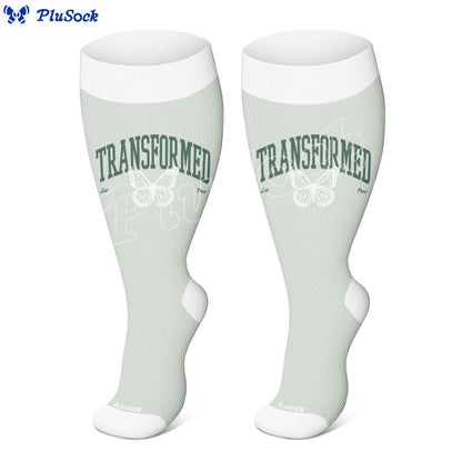 Plusock Plus Size Strength Words Compression Socks(3 Pairs) - image 2