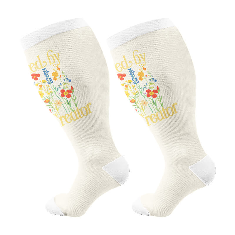 Plusock Plus Size Strength Words Compression Socks(3 Pairs) - Apricot(1 Pair) - 4XL - image 7