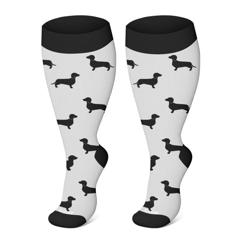 Plusock Plus Size Otter Puppy Compression Socks(3 Pairs) - Puppy(1 Pair) - 4XL - image 2