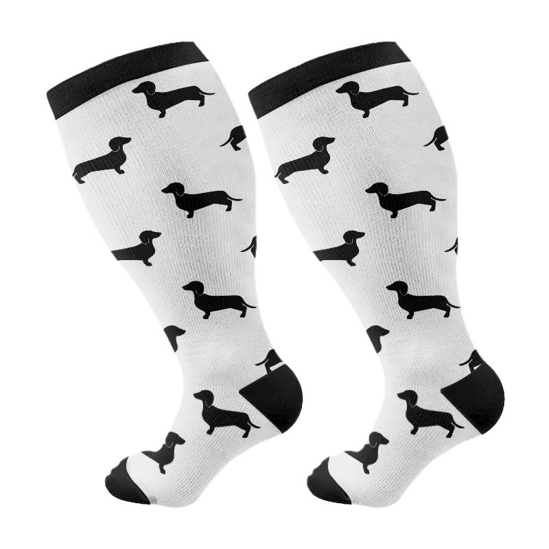 Plusock Plus Size Otter Puppy Compression Socks(3 Pairs) - image 6