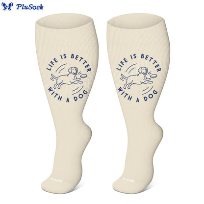 Plusock Plus Size Dog LoverCompression Socks(3 Pairs) - image 4
