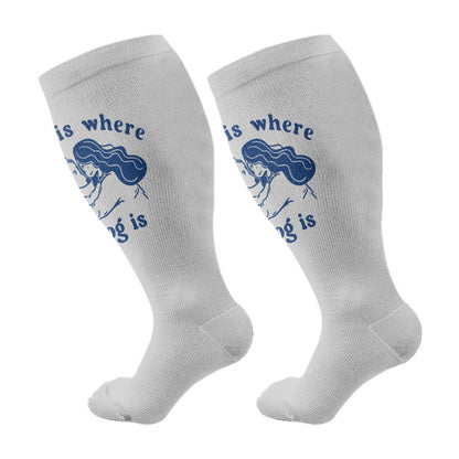 Plusock Plus Size Dog LoverCompression Socks(3 Pairs) - Grey(1 Piar) - 4XL - image 7