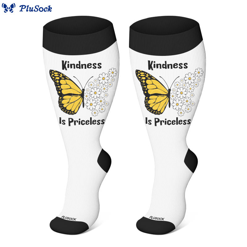 Plusock Plus Size Butterfly Bloom Compression Socks(3 Pairs) - image 2