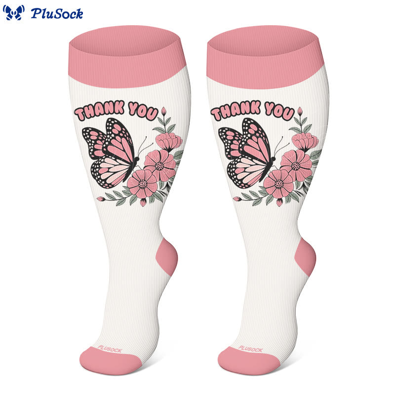 Plusock Plus Size Butterfly Bloom Compression Socks(3 Pairs) - image 4
