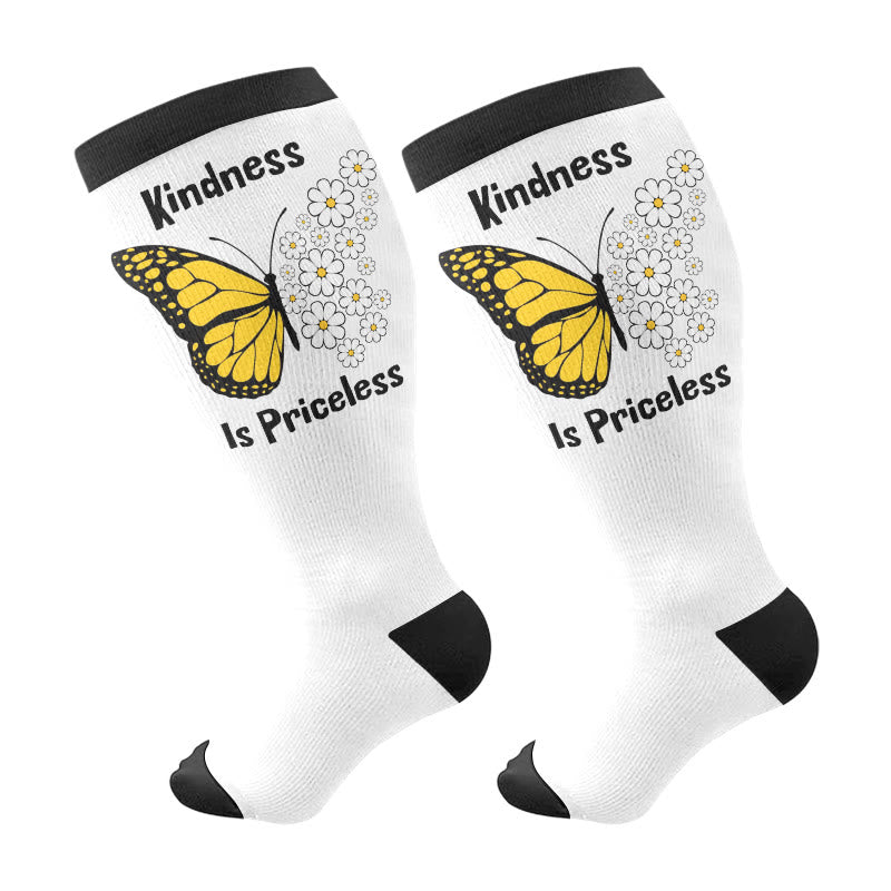 Plusock Plus Size Butterfly Bloom Compression Socks(3 Pairs) - Black(1 Pair) - 4XL - image 6
