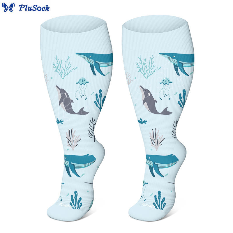 Plusock Plus Size Playful Dog Compression Socks(3 Pairs) - image 4