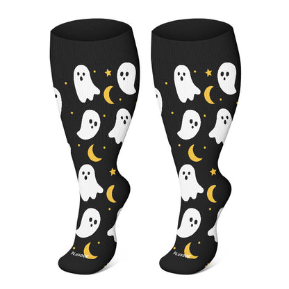 Plusock FREE Today: Plus Size Halloween Compression Socks - Black - 4XL - image 5