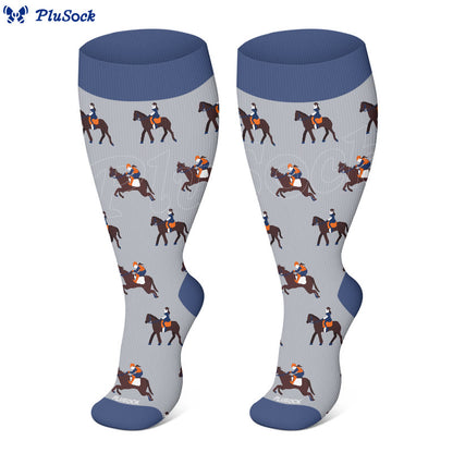 Plusock Plus Size Equestrian Themed Compression Socks(3 Pairs) - image 4