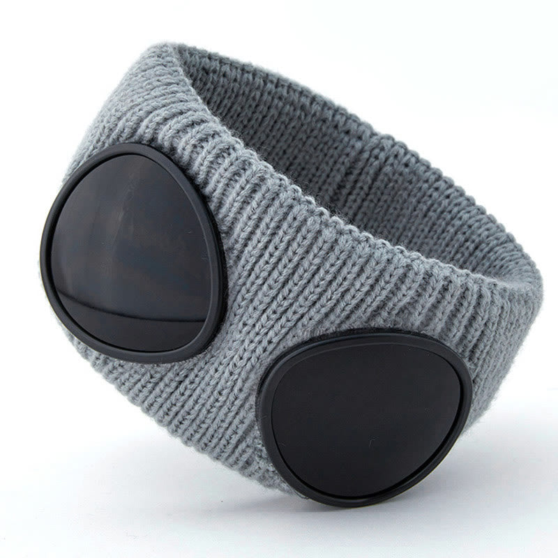 Plusock Solid Color Headband With Goggles - Grey - One Size - image 10