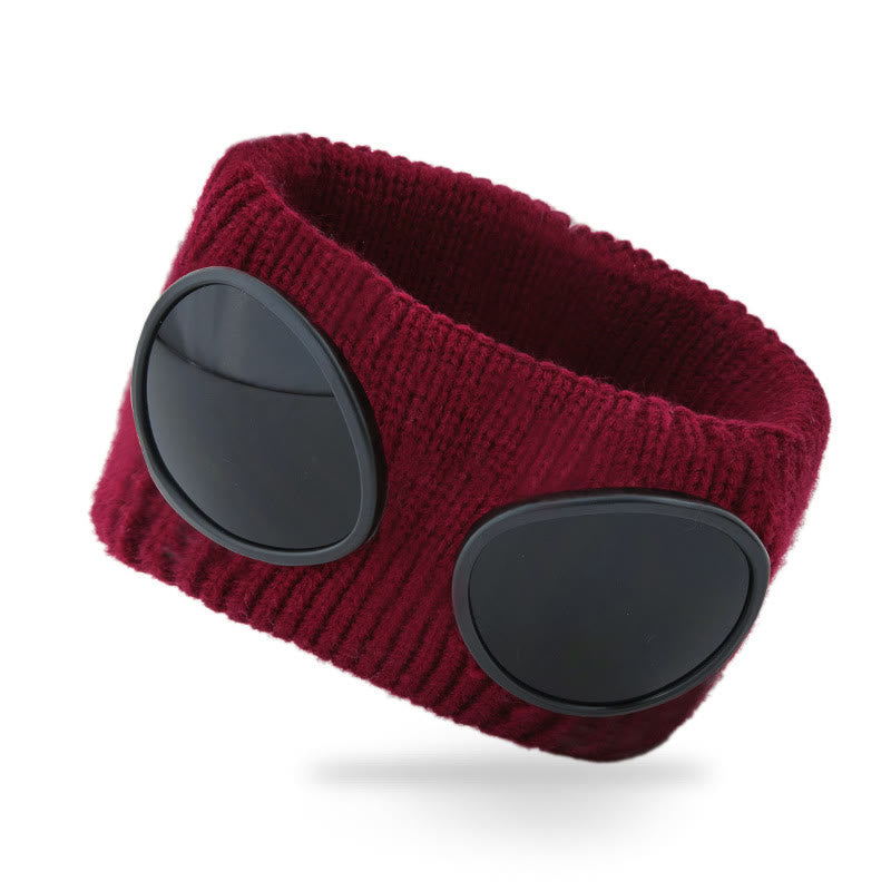 Plusock Solid Color Headband With Goggles - Wine - One Size - image 7