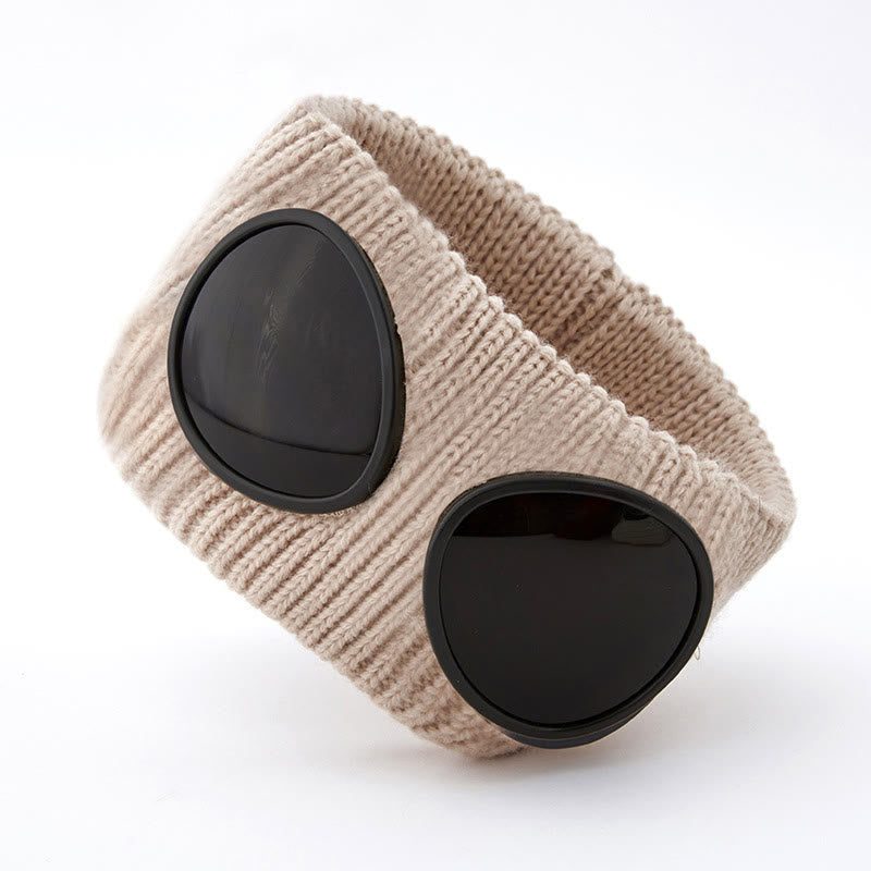 Plusock Solid Color Headband With Goggles - Apricot - One Size - image 9