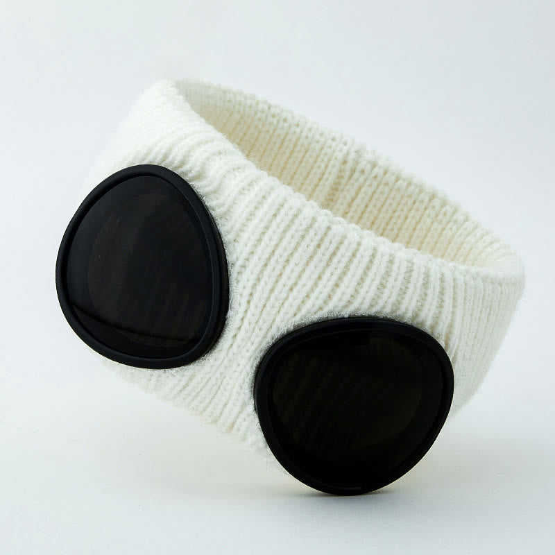 Plusock Solid Color Headband With Goggles - White - One Size - image 8