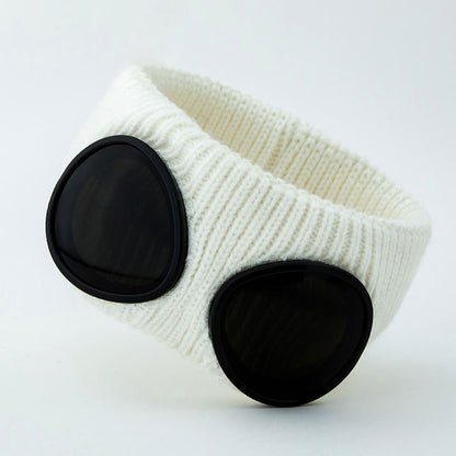 Plusock Solid Color Headband With Goggles - White - One Size - image 8