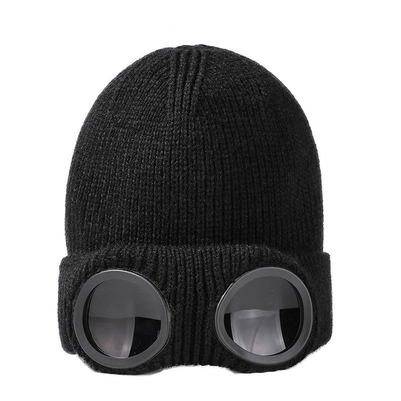 Plusock Keep warm Beanie With Goggles - Black - One Size - image 10