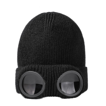 Plusock Keep warm Beanie With Goggles - Black - One Size - image 10
