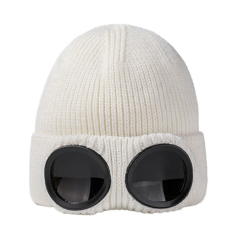 Plusock Keep warm Beanie With Goggles - White - One Size - image 11