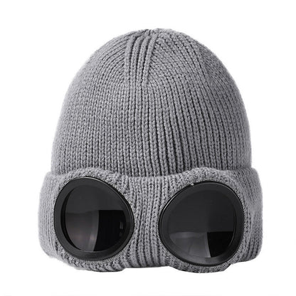 Plusock Keep warm Beanie With Goggles - Grey - One Size - image 15