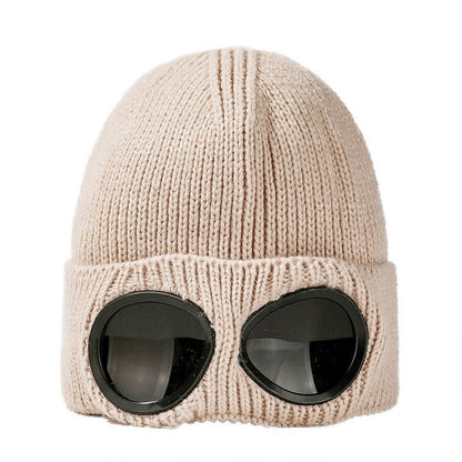 Plusock Keep warm Beanie With Goggles - Apricot - One Size - image 13