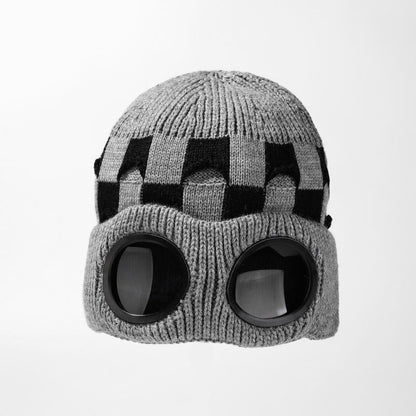 Plusock Grid Soft Beanie With Goggles - Grey - One Size - image 11