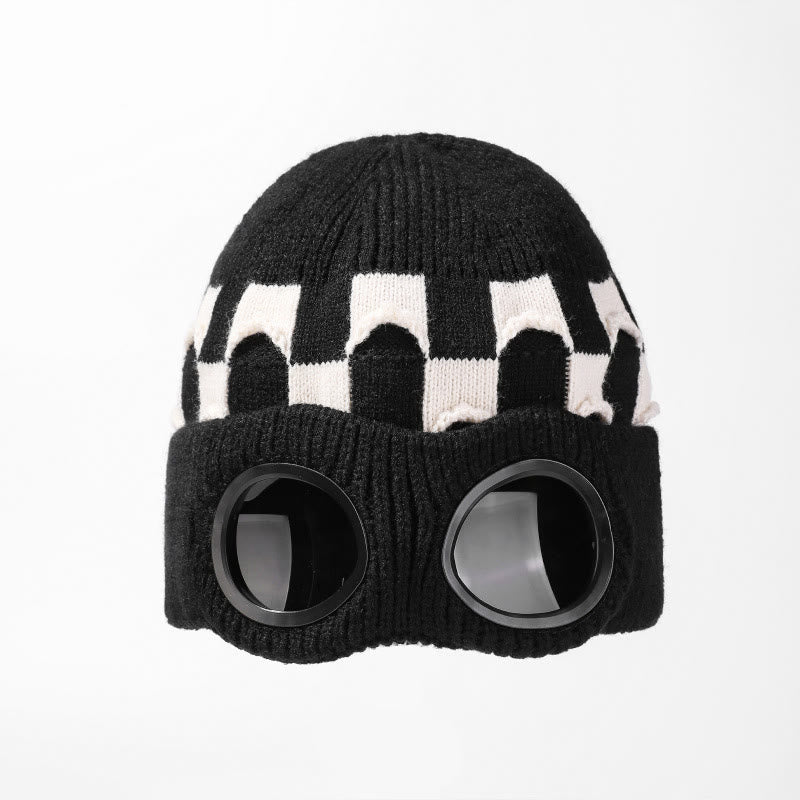Plusock Grid Soft Beanie With Goggles - Black - One Size - image 12
