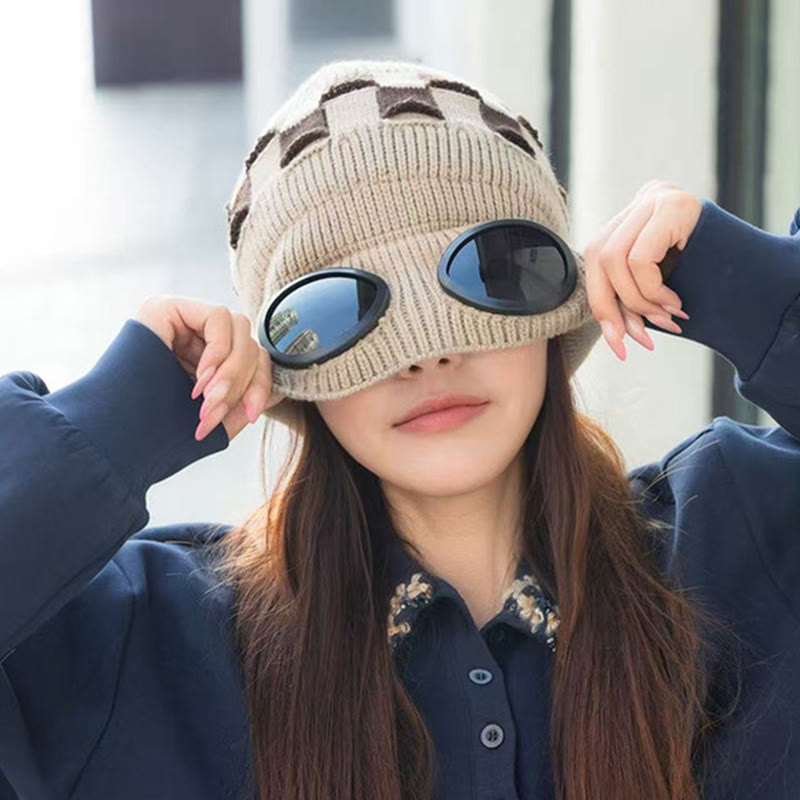 Plusock Grid Soft Beanie With Goggles - image 3