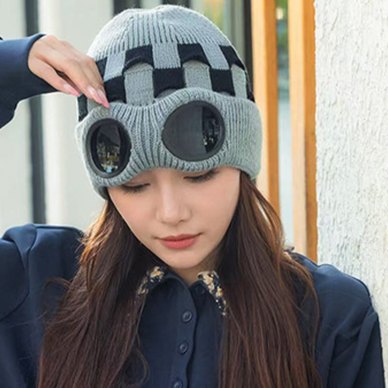 Plusock Grid Soft Beanie With Goggles - image 1