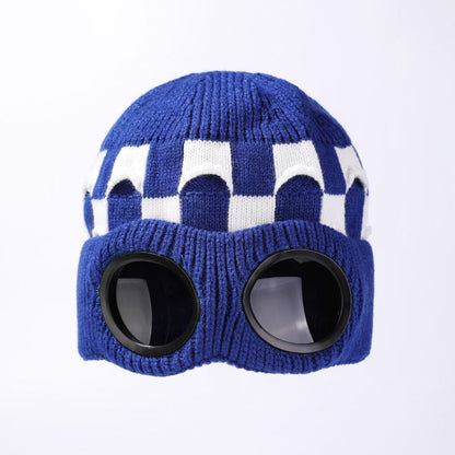 Plusock Grid Soft Beanie With Goggles - Blue - One Size - image 14