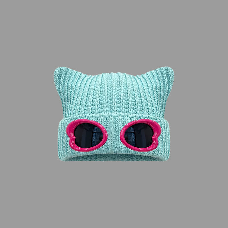 Plusock Eye Catching Design Beanie With Goggles - Lake Blue - One Size - image 6