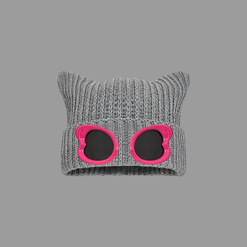 Plusock Eye Catching Design Beanie With Goggles - Grey - One Size - image 5