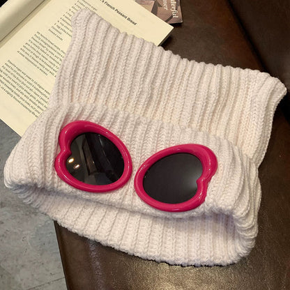 Plusock Eye Catching Design Beanie With Goggles - Beige - One Size - image 9