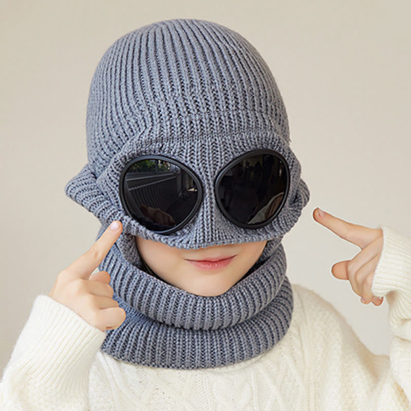 Plusock Unisex Scarf Beanie With Goggles - image 13