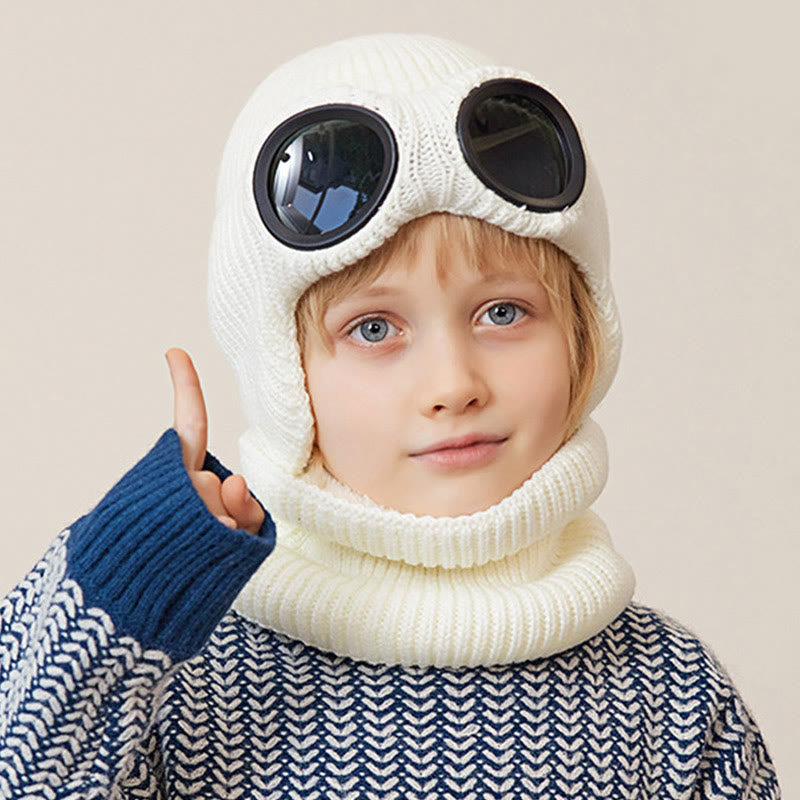 Plusock Unisex Scarf Beanie With Goggles - image 1