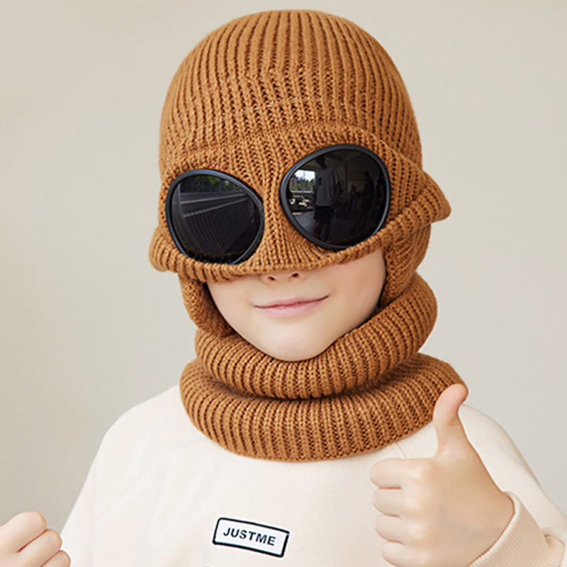 Plusock Unisex Scarf Beanie With Goggles - image 8