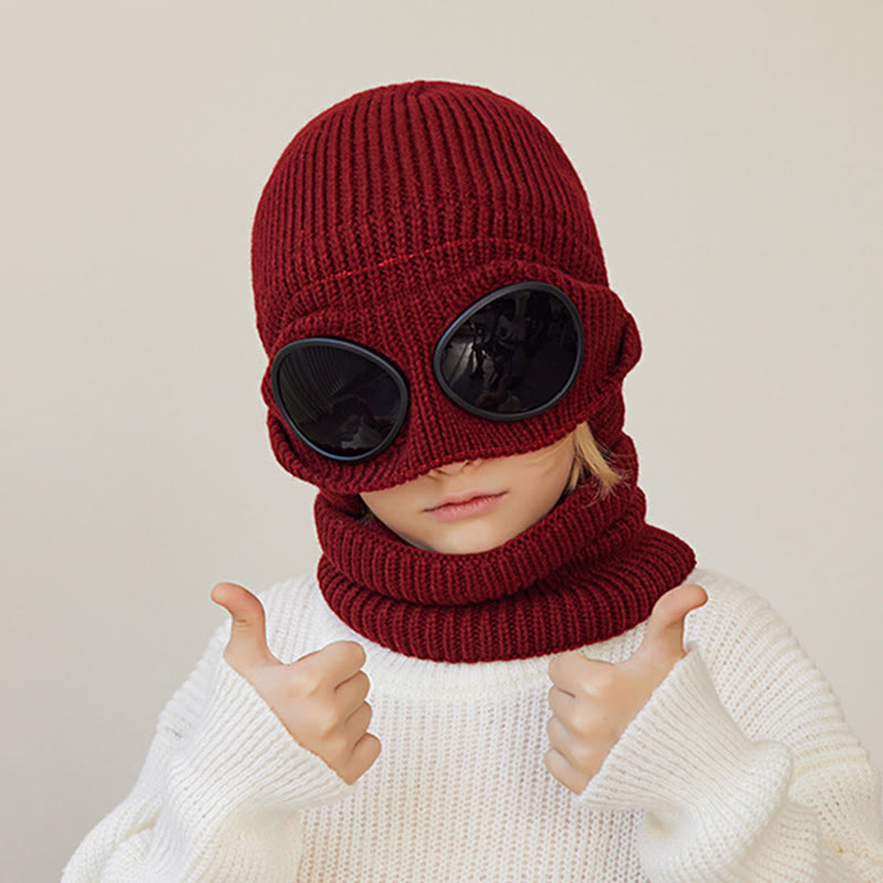 Plusock Unisex Scarf Beanie With Goggles - image 6