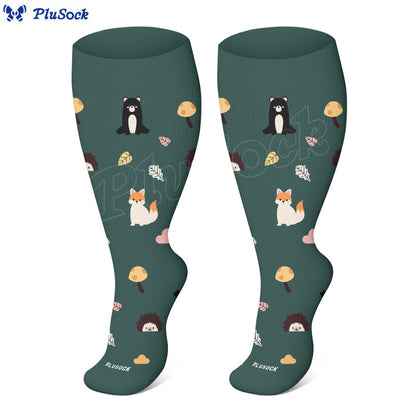 Plusock Plus Size Sloth Dog Compression Socks(3 Pairs) - image 2
