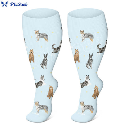 Plusock Plus Size Sloth Dog Compression Socks(3 Pairs) - image 3
