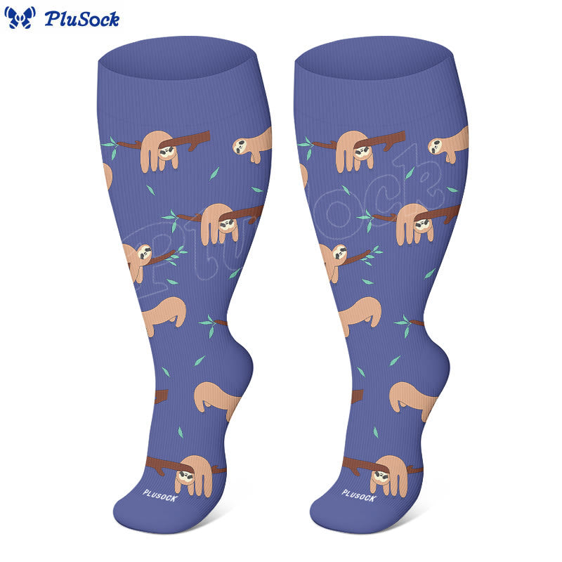 Plusock Plus Size Sloth Dog Compression Socks(3 Pairs) - image 4