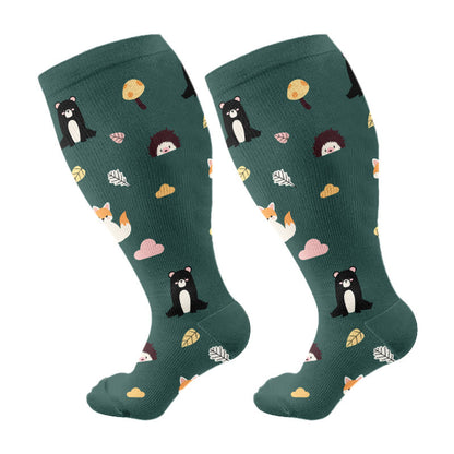 Plusock Plus Size Sloth Dog Compression Socks(3 Pairs) - Green(1 Pair) - 4XL - image 5