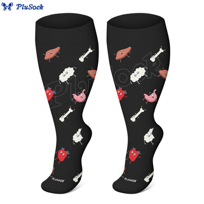 Plusock Plus Size Healthcare Icons Compression Socks(3 Pairs) - image 5
