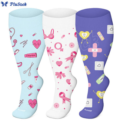 Plusock Plus Size Healthcare Icons Compression Socks(3 Pairs) - image 1