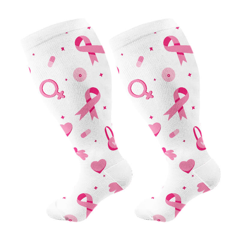 Plusock Plus Size Healthcare Icons Compression Socks(3 Pairs) - White(1 Pair) - 4XL - image 9