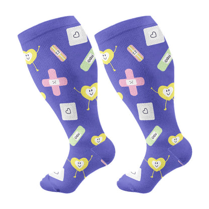 Plusock Plus Size Healthcare Icons Compression Socks(3 Pairs) - Purple(1 Pair) - 4XL - image 11