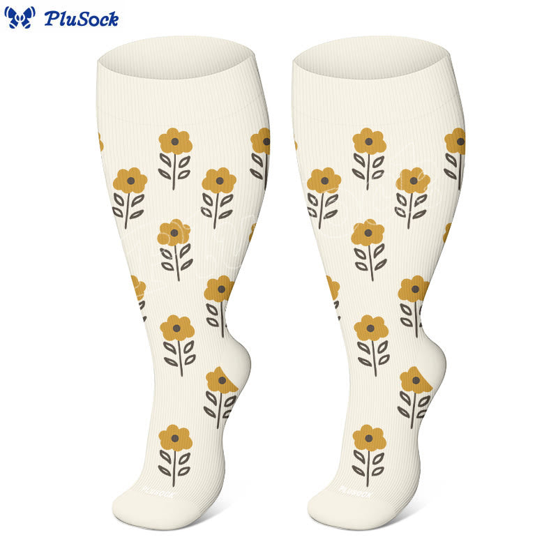 Plusock Plus Size Floral Trio Compression Socks - image 2