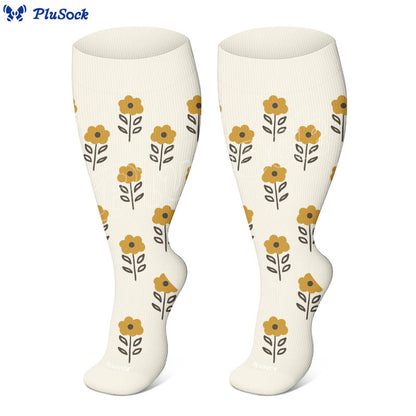 Plusock Plus Size Floral Trio Compression Socks(3 Pairs) - image 9