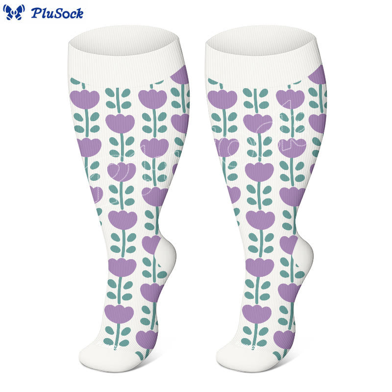 Plusock Plus Size Floral Trio Compression Socks - image 3